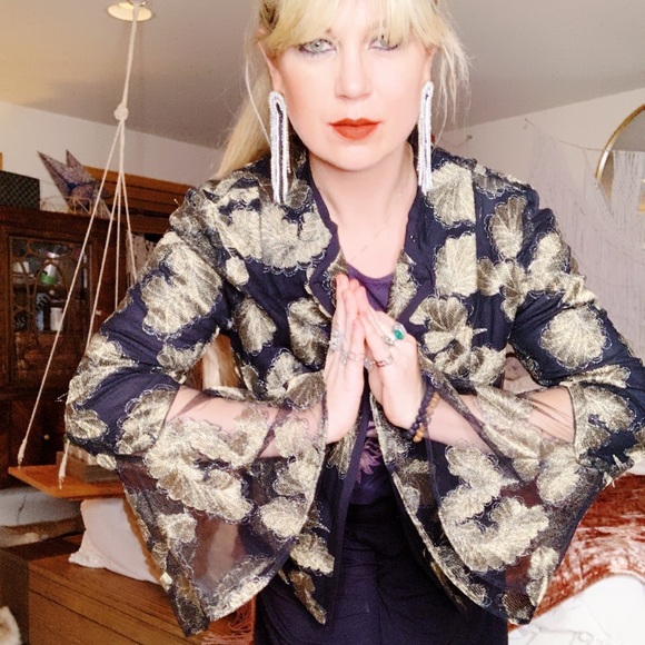 Anthropologie Jackets & Blazers - Rad! Samantha Dru Blazer Jacket gold embroidered